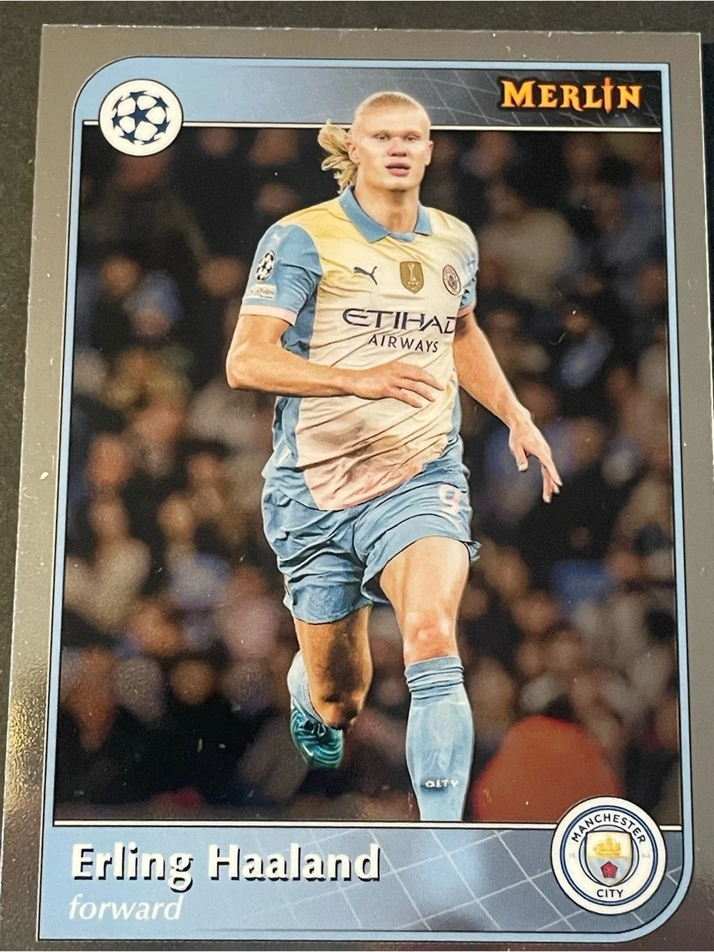 2023-24 Merlin UEFA Club Competitions #73 Erling Haaland Man City Base Card - Picture 3 of 5